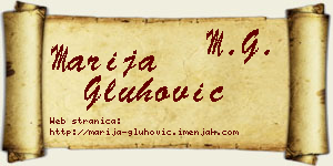 Marija Gluhović vizit kartica